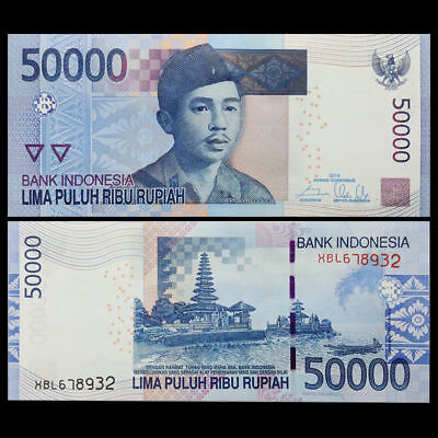 1 x Indonesia 50000 (50,000) Rupiah banknote-UNC paper money currency