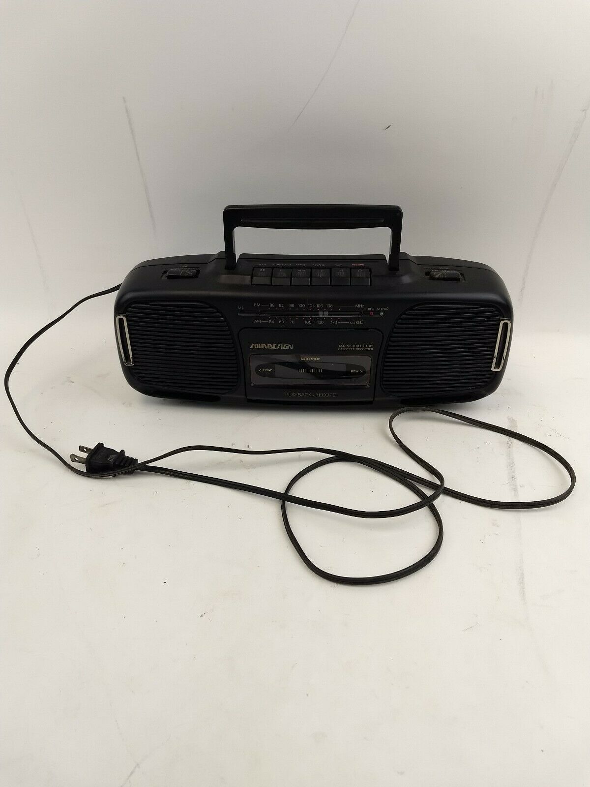Vintage Sounddesign 4625BLK AM/FM  Radio Cassette, Works! Mini Boombox
