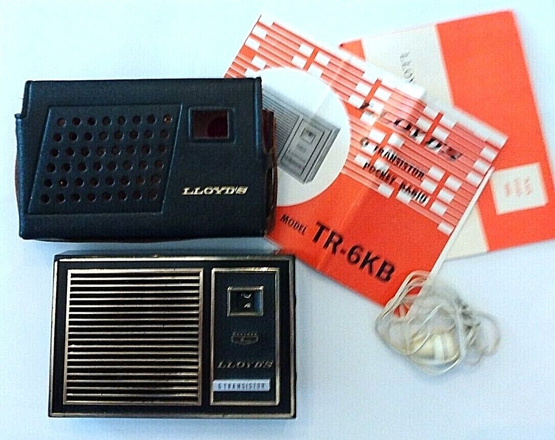LLoyds TR-6KB Transistor Radio-1960s w/Leather Case/Accessories/Instructions/Box